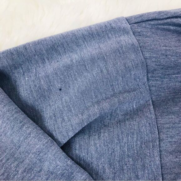 WILDFOX Hooded Pullover Drawstring Waist Open Back Gray Blue Size Medium New - Picture 12 of 14